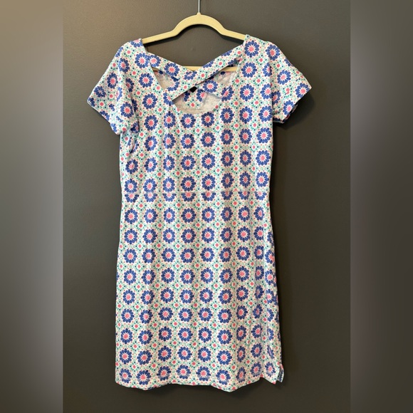 Talbot’s Floral Geometric Print Super Soft Cotton Stretchy Summer Dress. Small. - Picture 2 of 2